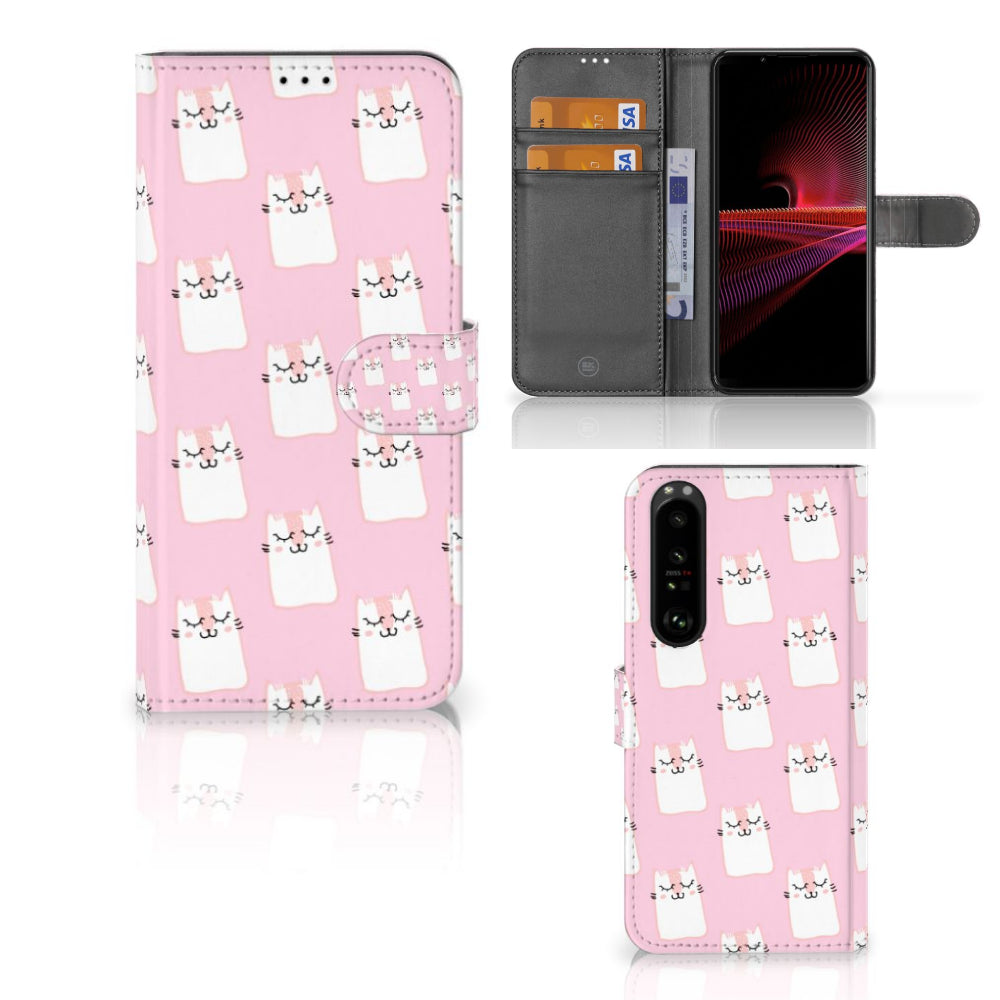 Sony Xperia 1 III Telefoonhoesje met Pasjes Sleeping Cats