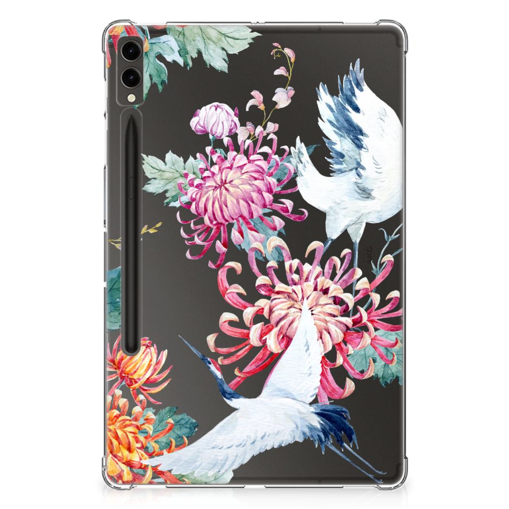 Samsung Galaxy Tab S9 Plus Back Case Bird Flowers