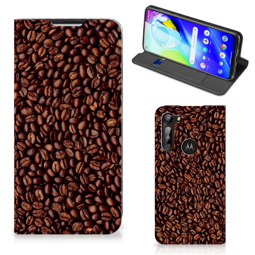 Motorola Moto G8 Power Flip Style Cover Koffiebonen - B2C Telecom