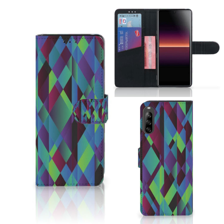 Sony Xperia L4 Book Case Abstract Green Blue
