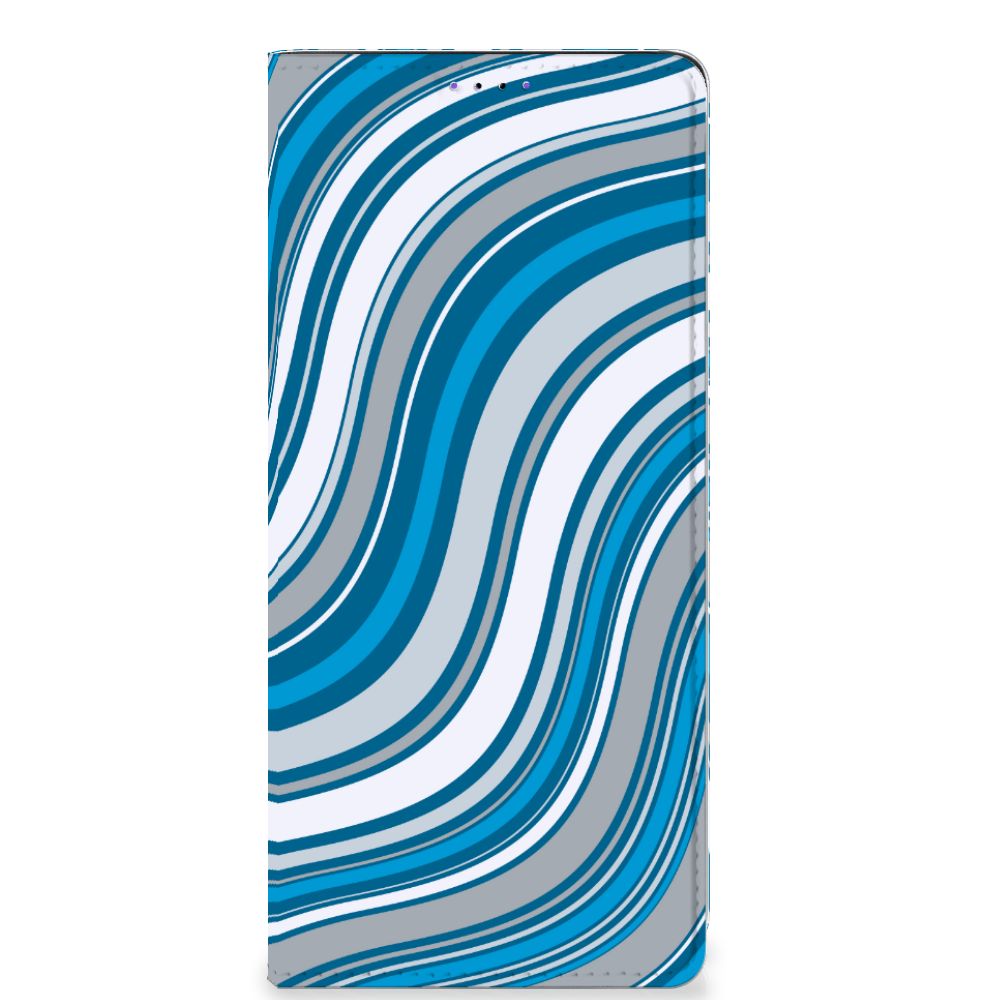 Samsung Galaxy A22 5G Hoesje met Magneet Waves Blue - B2C Telecom