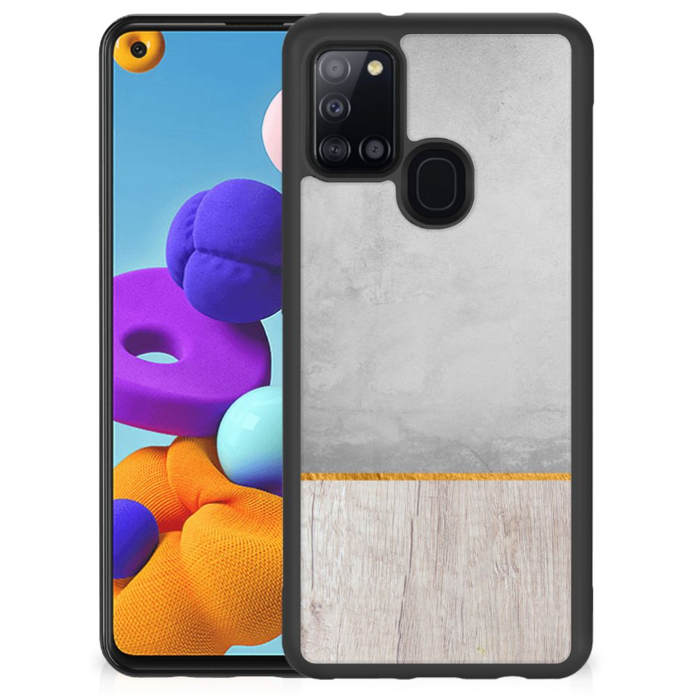 Samsung Galaxy A21s Grip Case Wood Concrete