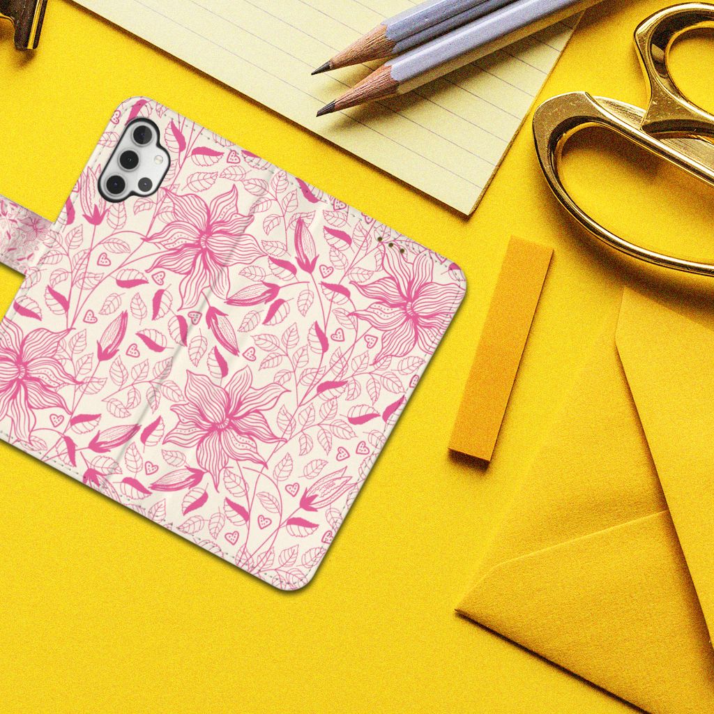 Samsung Galaxy A32 4G Hoesje Pink Flowers