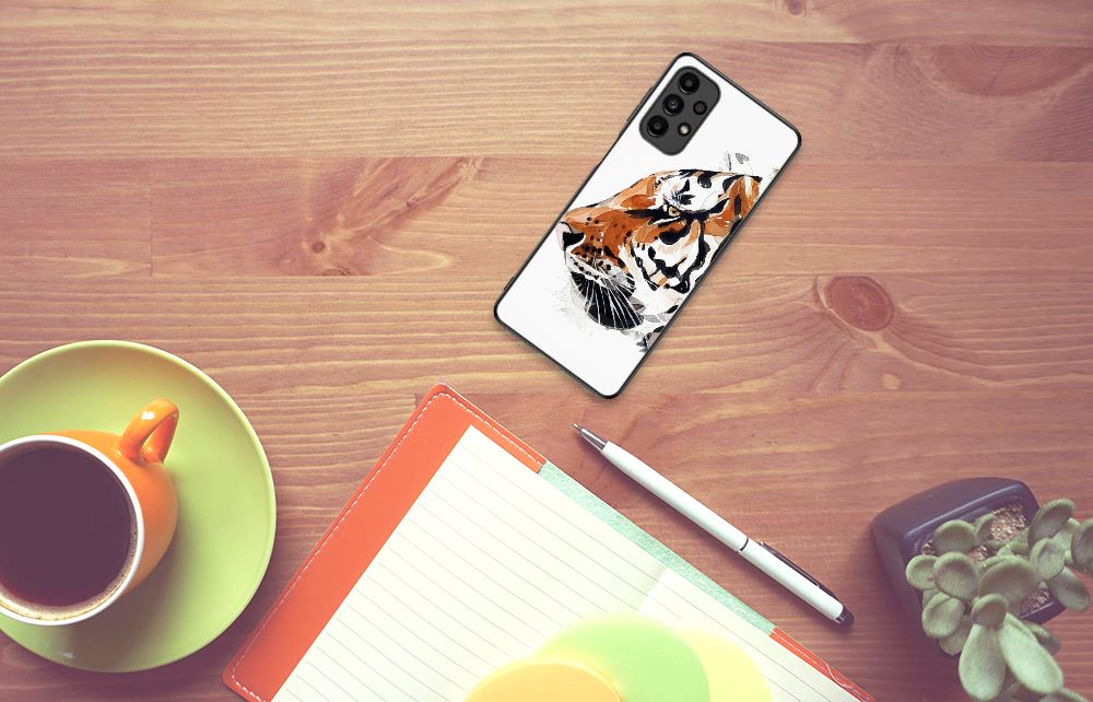 Kleurrijke Telefoonhoesje Samsung Galaxy A13 4G Watercolor Tiger B2C Telecom