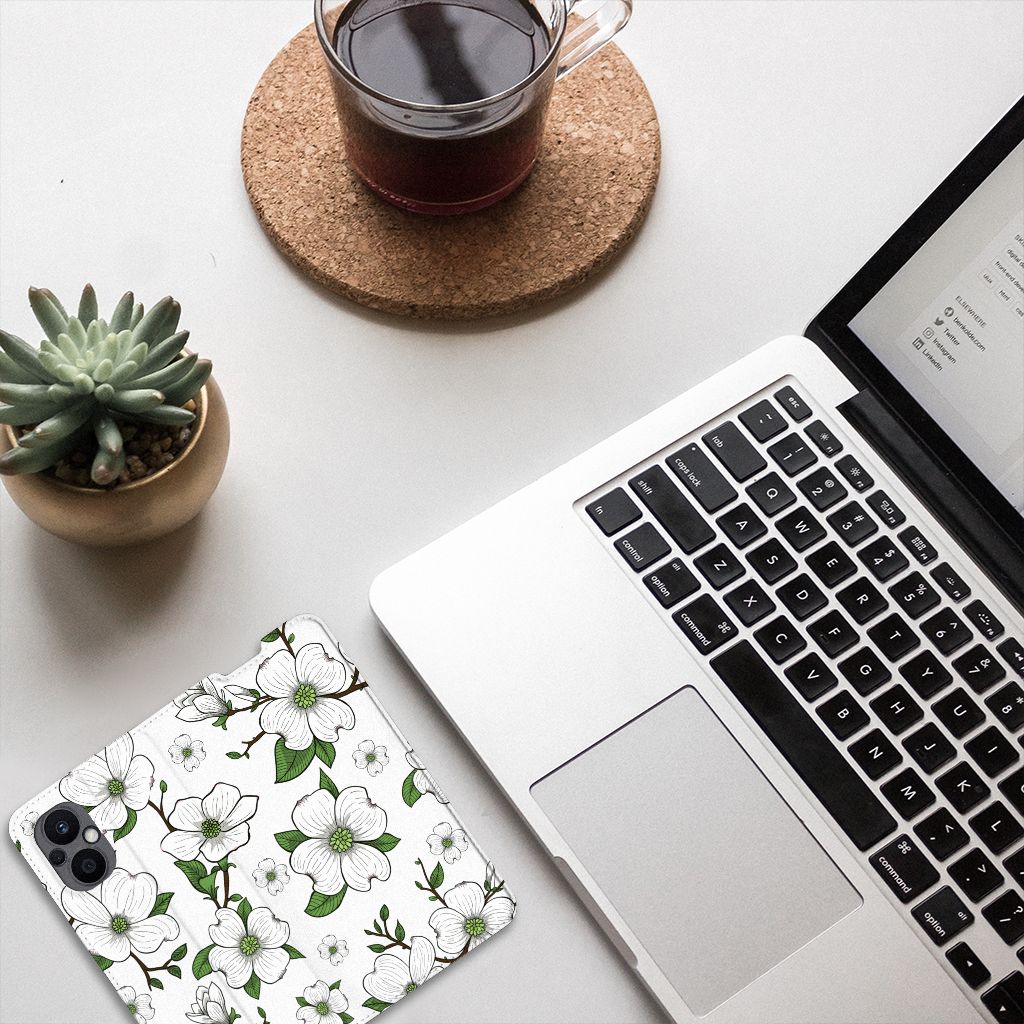 OPPO Reno8 Lite Smart Cover Dogwood Flowers - B2C Telecom