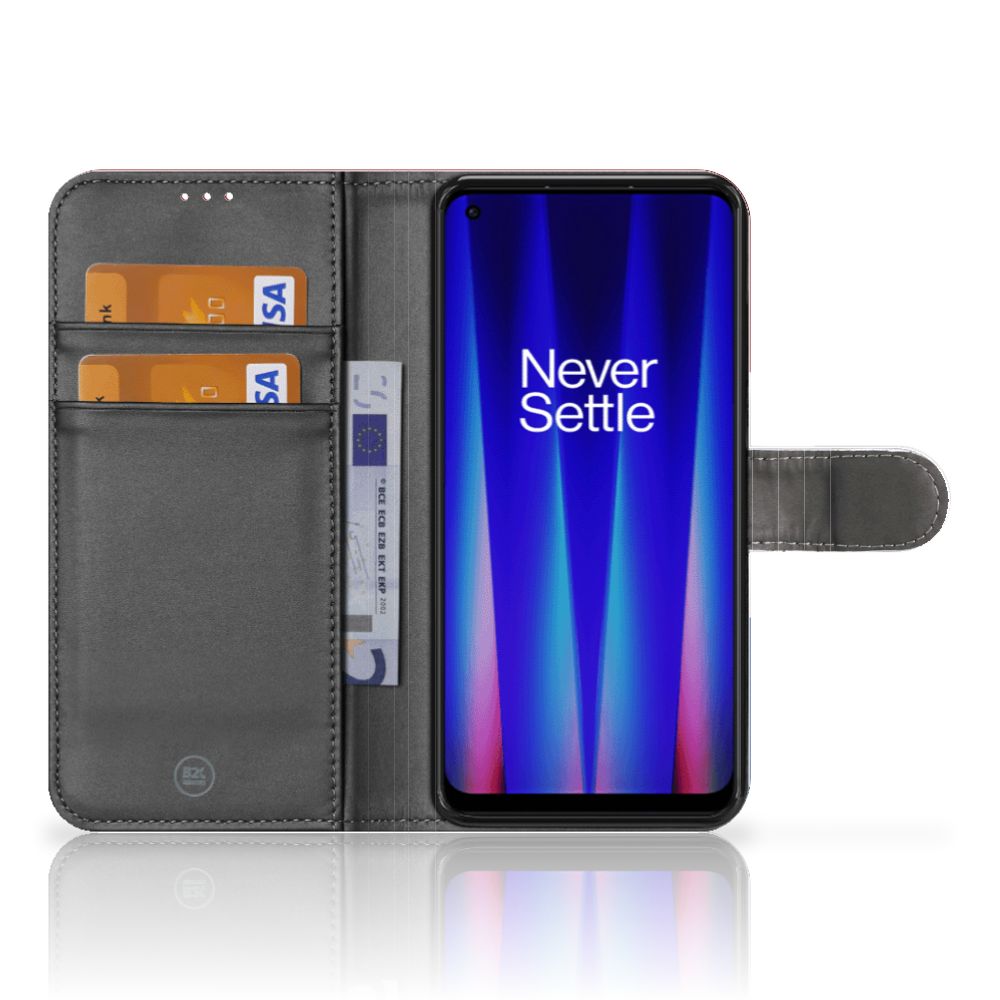 OnePlus Nord CE 2 Bookstyle Case Nederlandse Vlag met pasjes en telefoonbeeldscherm.