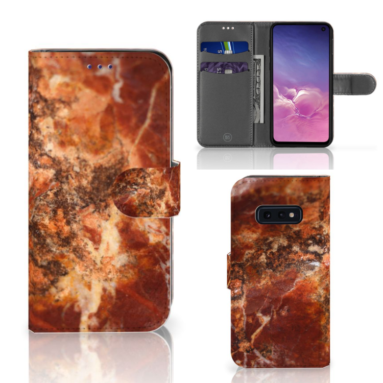 Samsung Galaxy S10e Bookcase Marmer Bruin