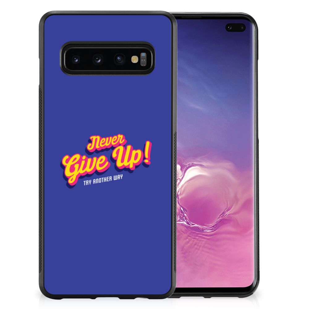 Samsung Galaxy S10+ Hoesje met Quotes Never Give Up B2C Telecom