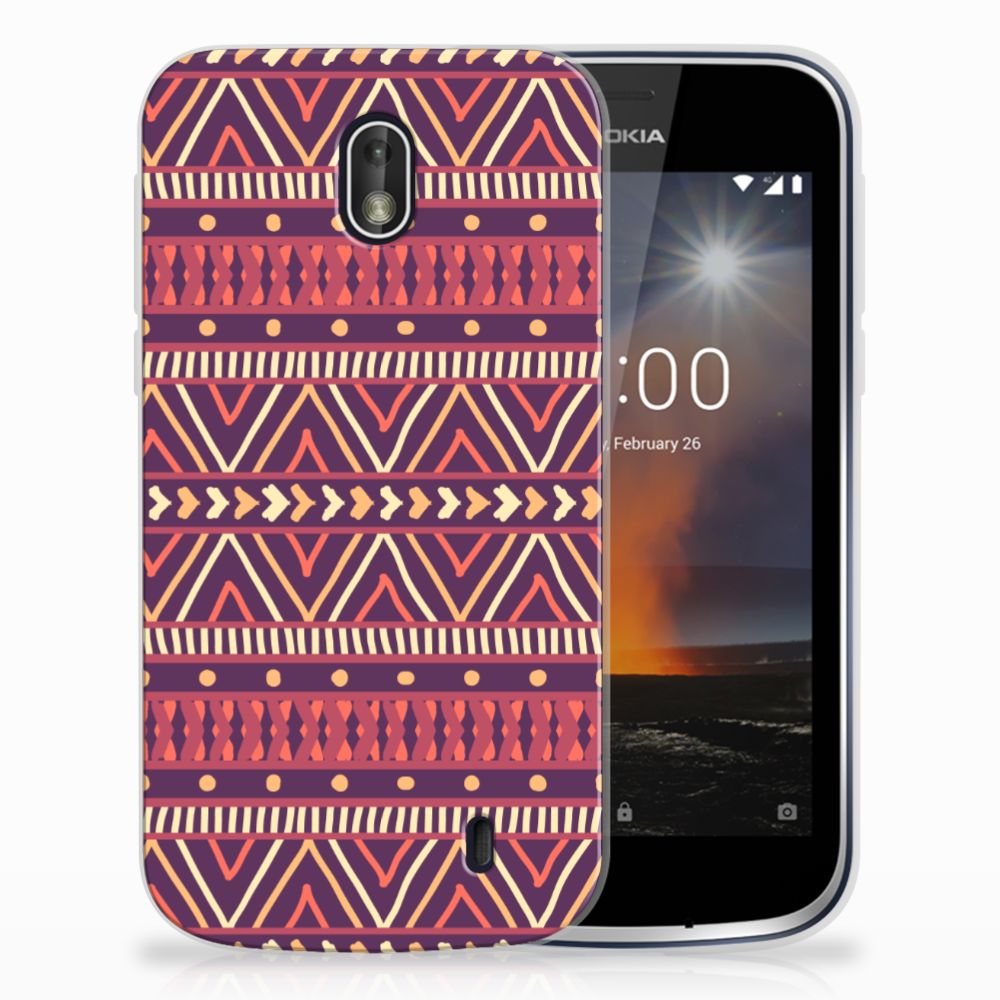 Nokia 1 TPU bumper Aztec Paars