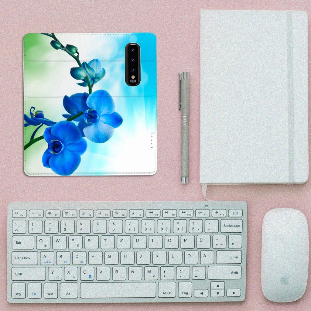 Samsung Galaxy S10 Smart Cover Orchidee Blauw - Cadeau voor je Moeder