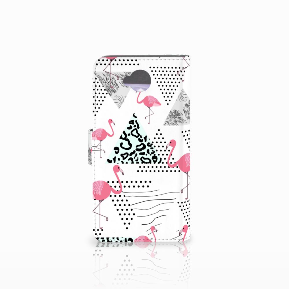 Microsoft Lumia 650 Telefoonhoesje met Pasjes Flamingo Triangle