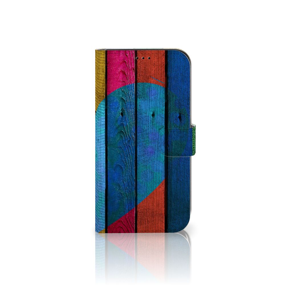 iPhone 13 Pro Max Book Style Case Wood Heart - Cadeau voor je Vriend