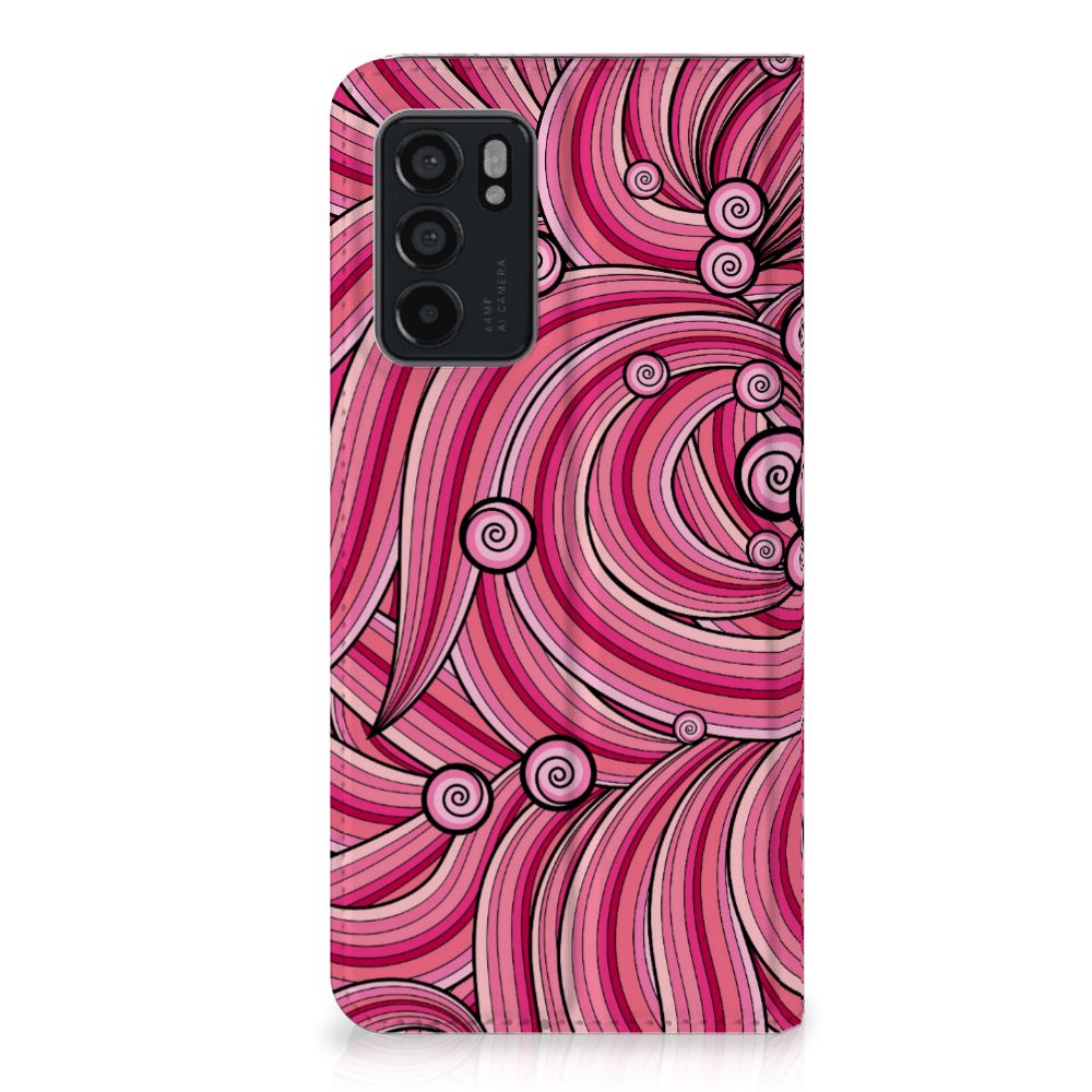 OPPO Reno6 5G Bookcase Swirl Pink - B2C Telecom
