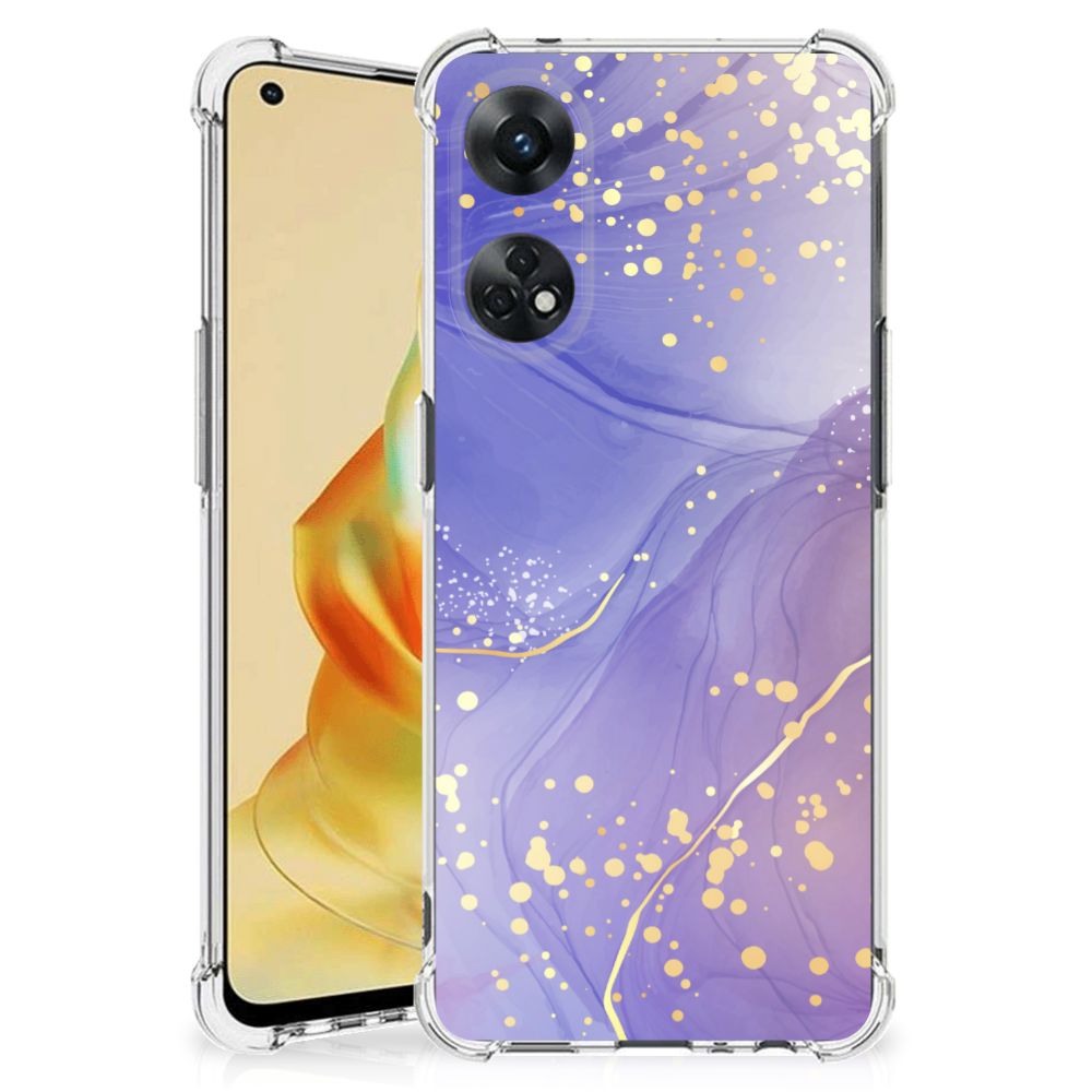 Back Cover voor OPPO Reno8 T 4G Watercolor Paars