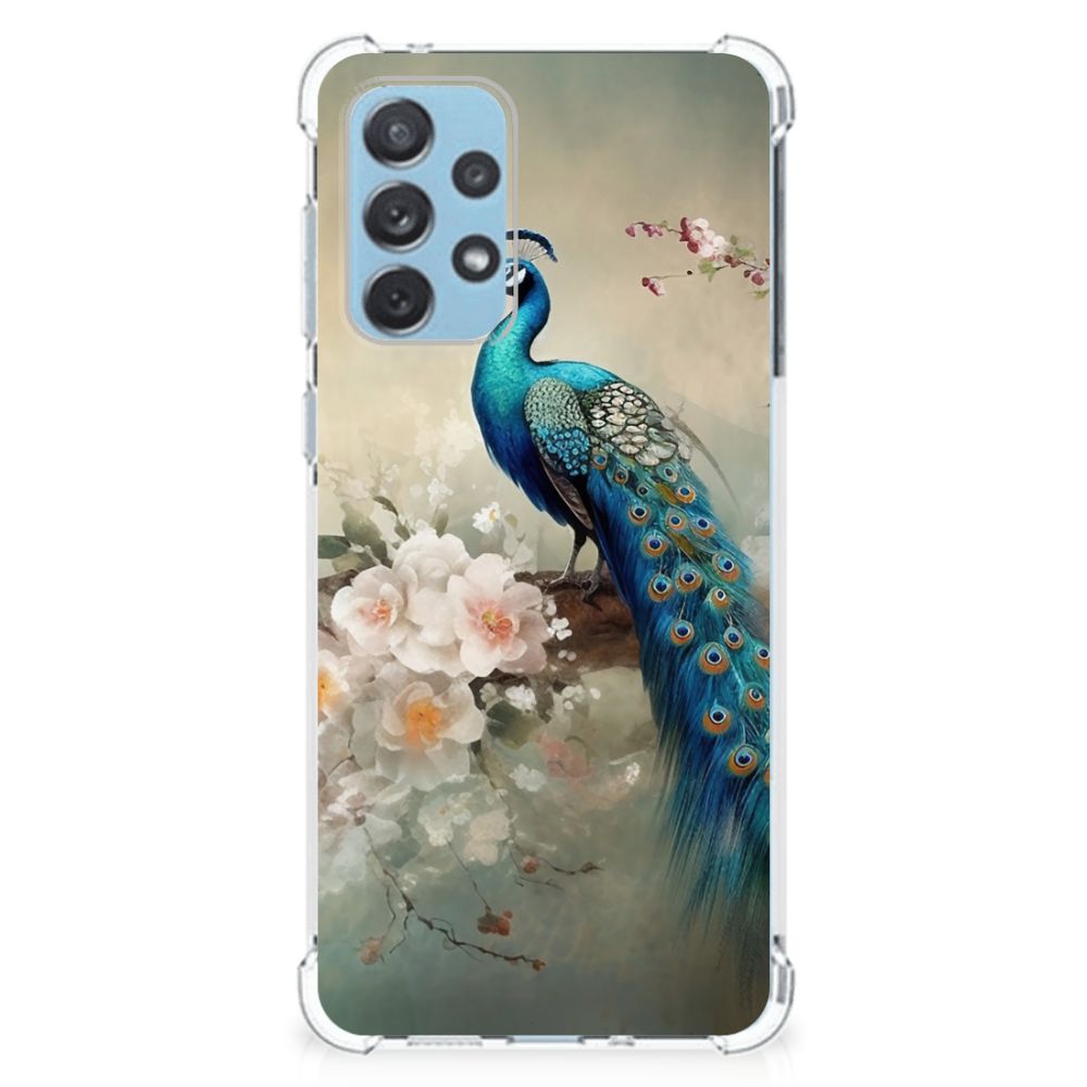 Case Anti-shock voor Samsung Galaxy A73 Vintage Pauwen