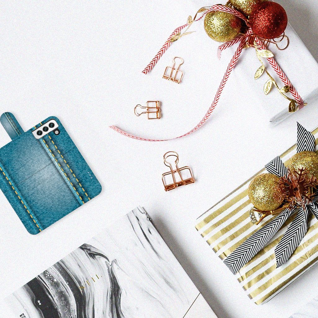 Samsung Galaxy S22 Wallet Case met Pasjes Jeans