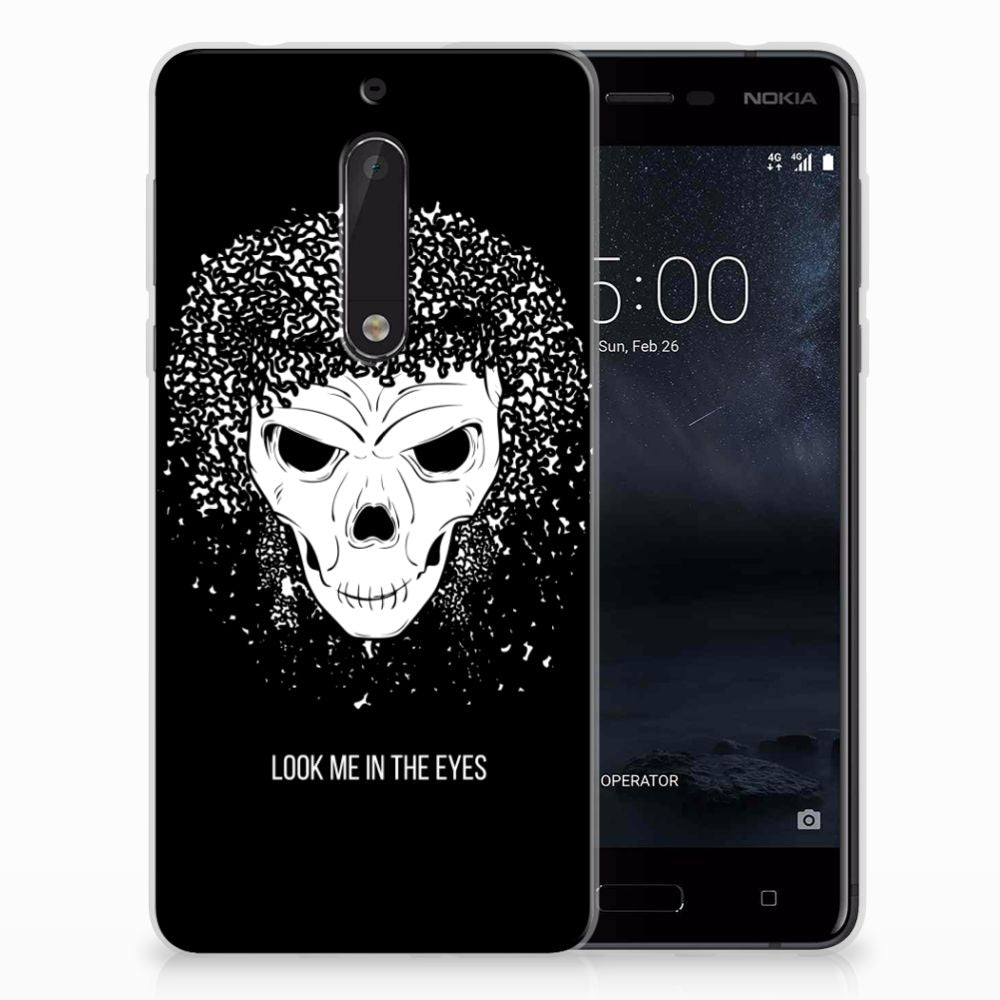 Silicone Back Case Nokia 5 Skull Hair