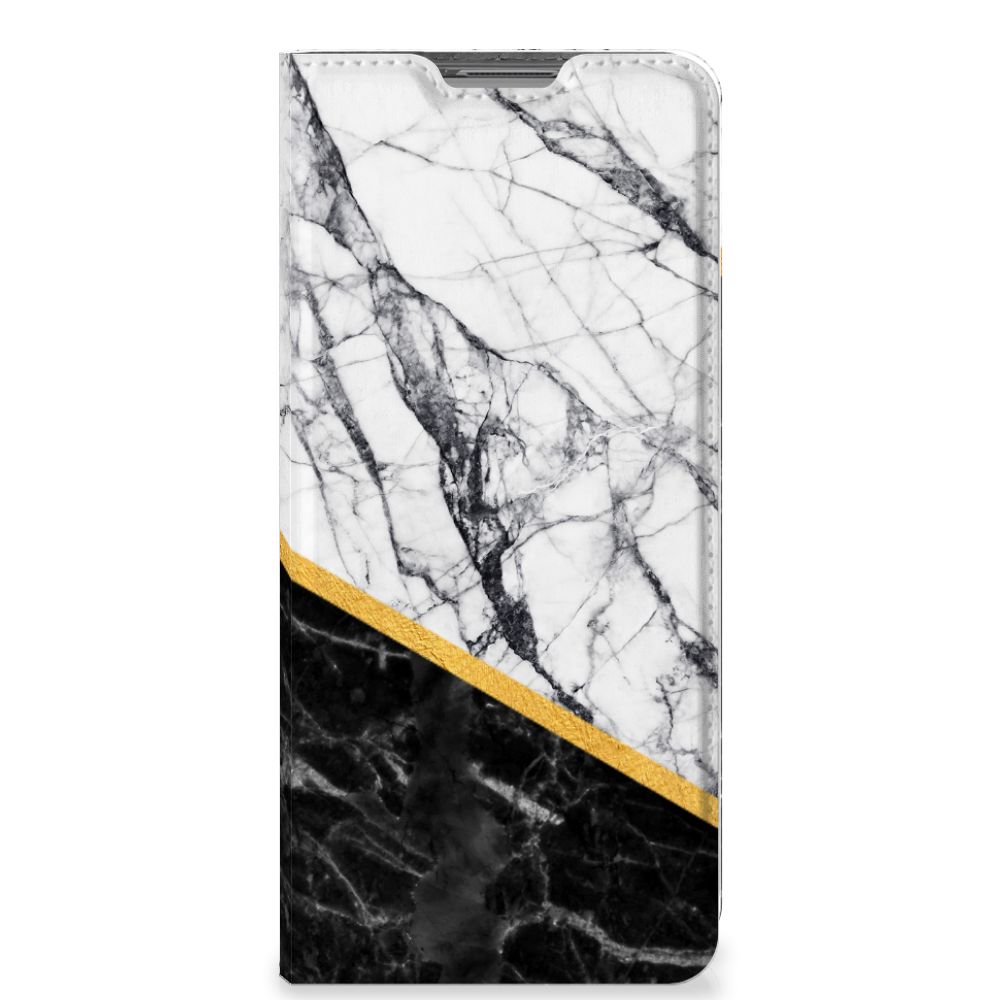 OPPO Find X5 Standcase Marmer Wit Zwart - Origineel Cadeau Man - B2C Telecom