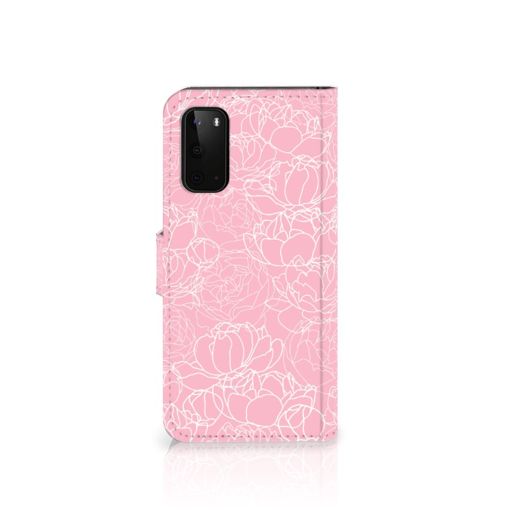 Samsung Galaxy S20 Hoesje White Flowers