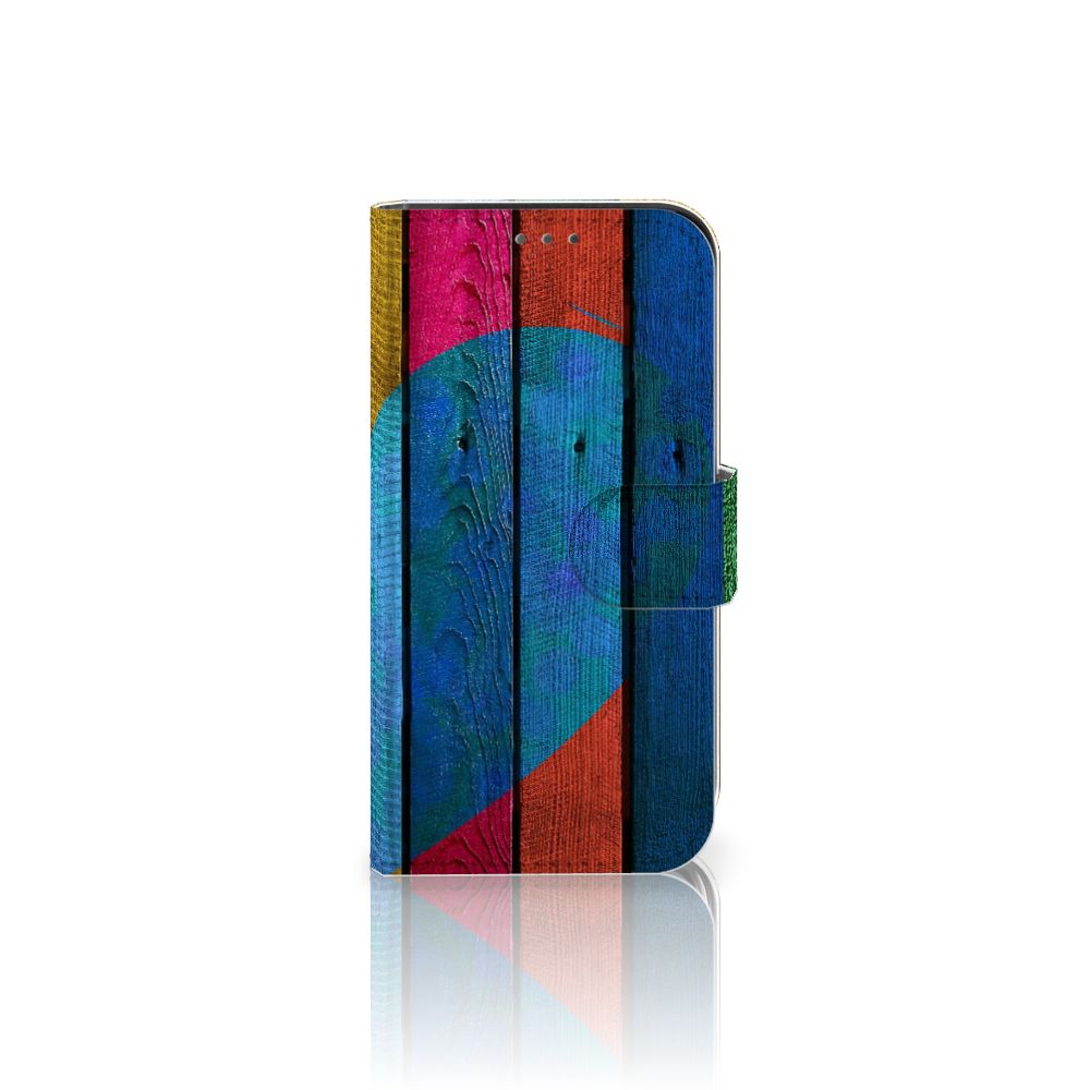 Apple iPhone 12 Mini Book Style Case Wood Heart - Cadeau voor je Vriend
