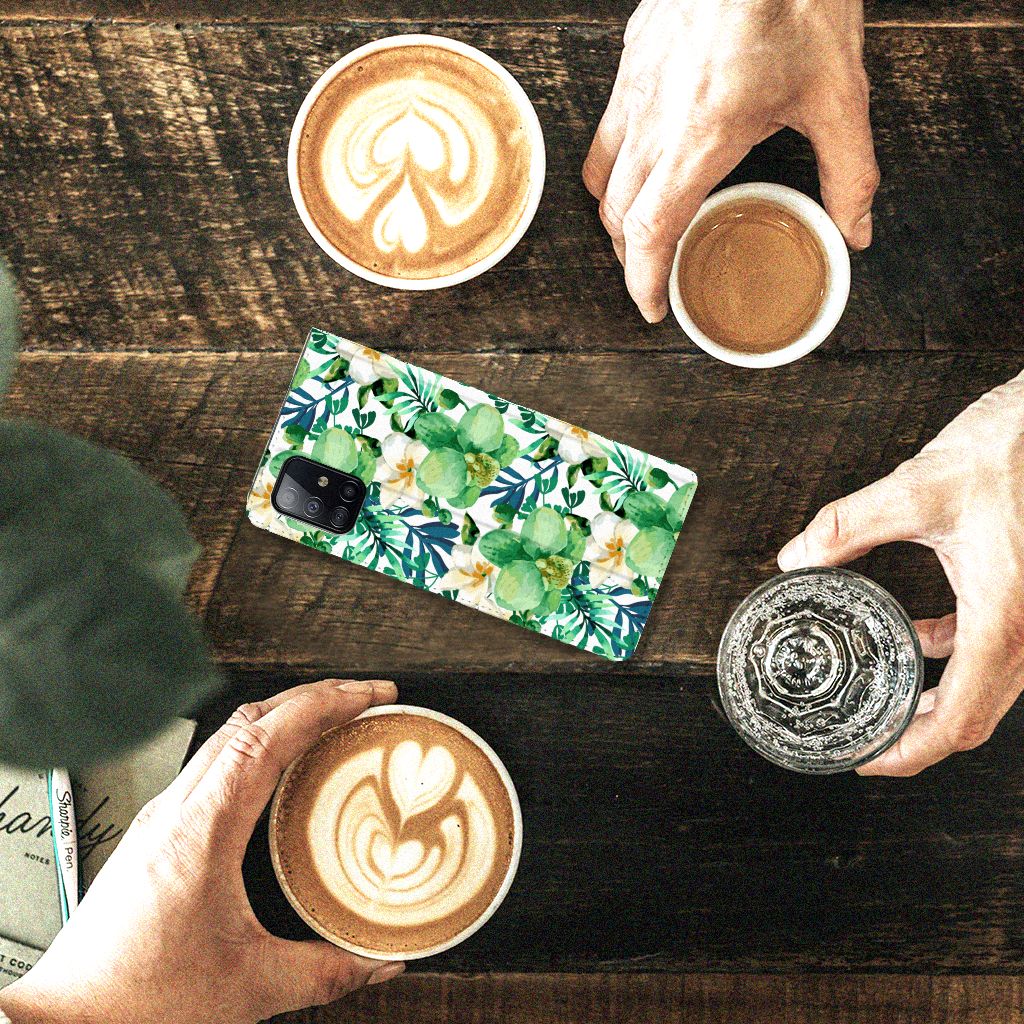 Samsung Galaxy A71 Smart Cover Orchidee Groen - B2C Telecom