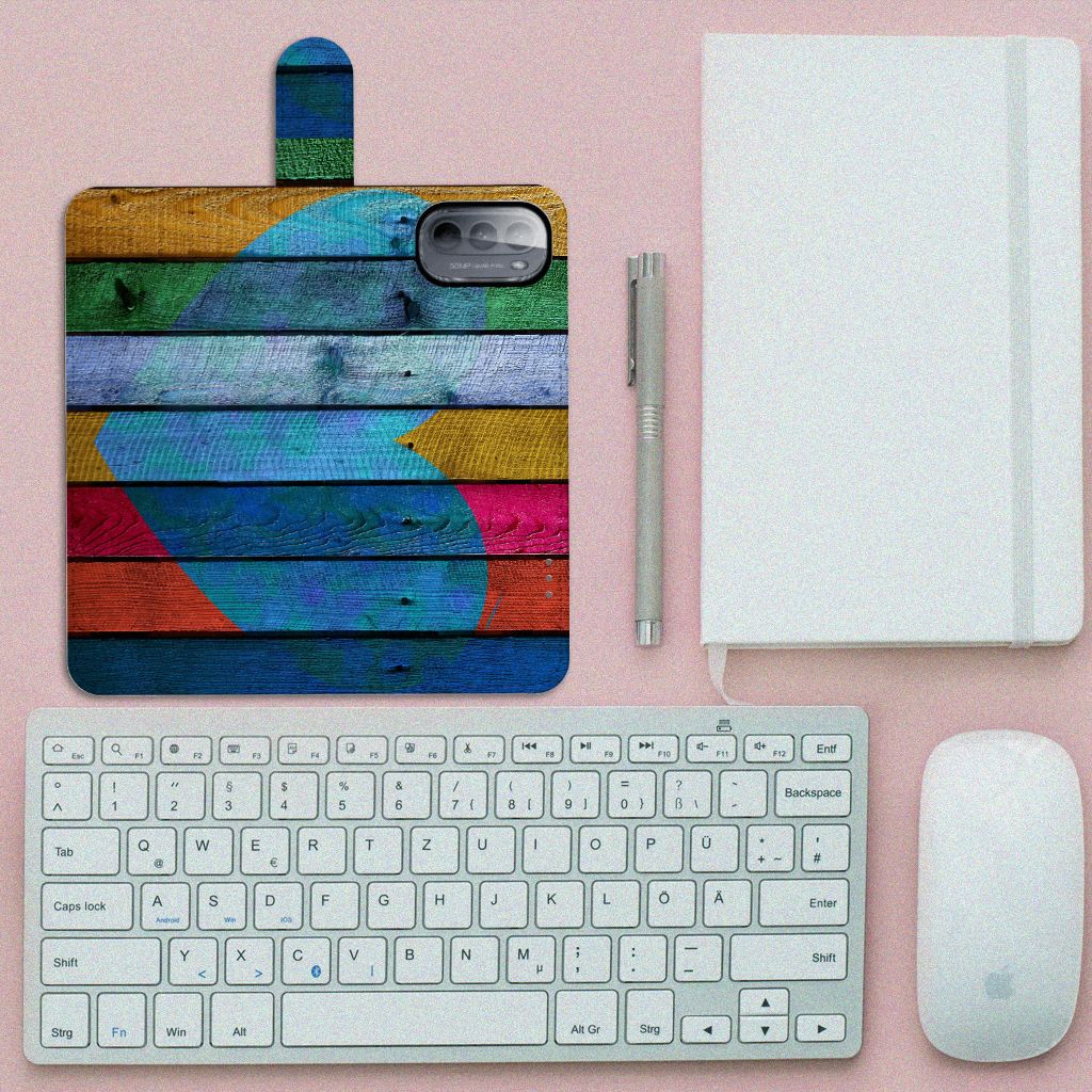 Motorola Moto G31 | G41 Book Style Case Wood Heart - Cadeau voor je Vriend