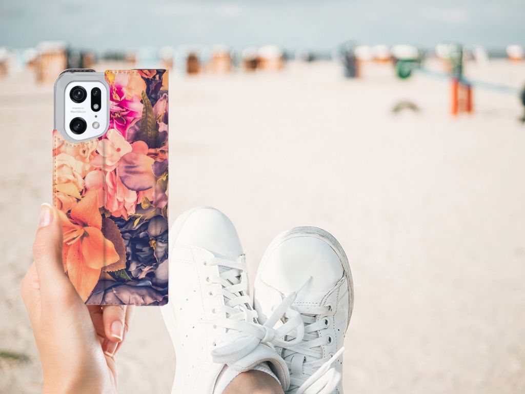 OPPO Find X5 Pro Smart Cover Bosje Bloemen - B2C Telecom