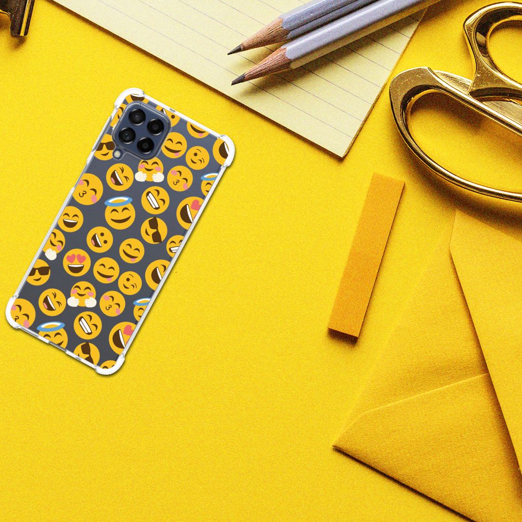 Samsung Galaxy M53 Doorzichtige Silicone Hoesje Emoji B2C Telecom