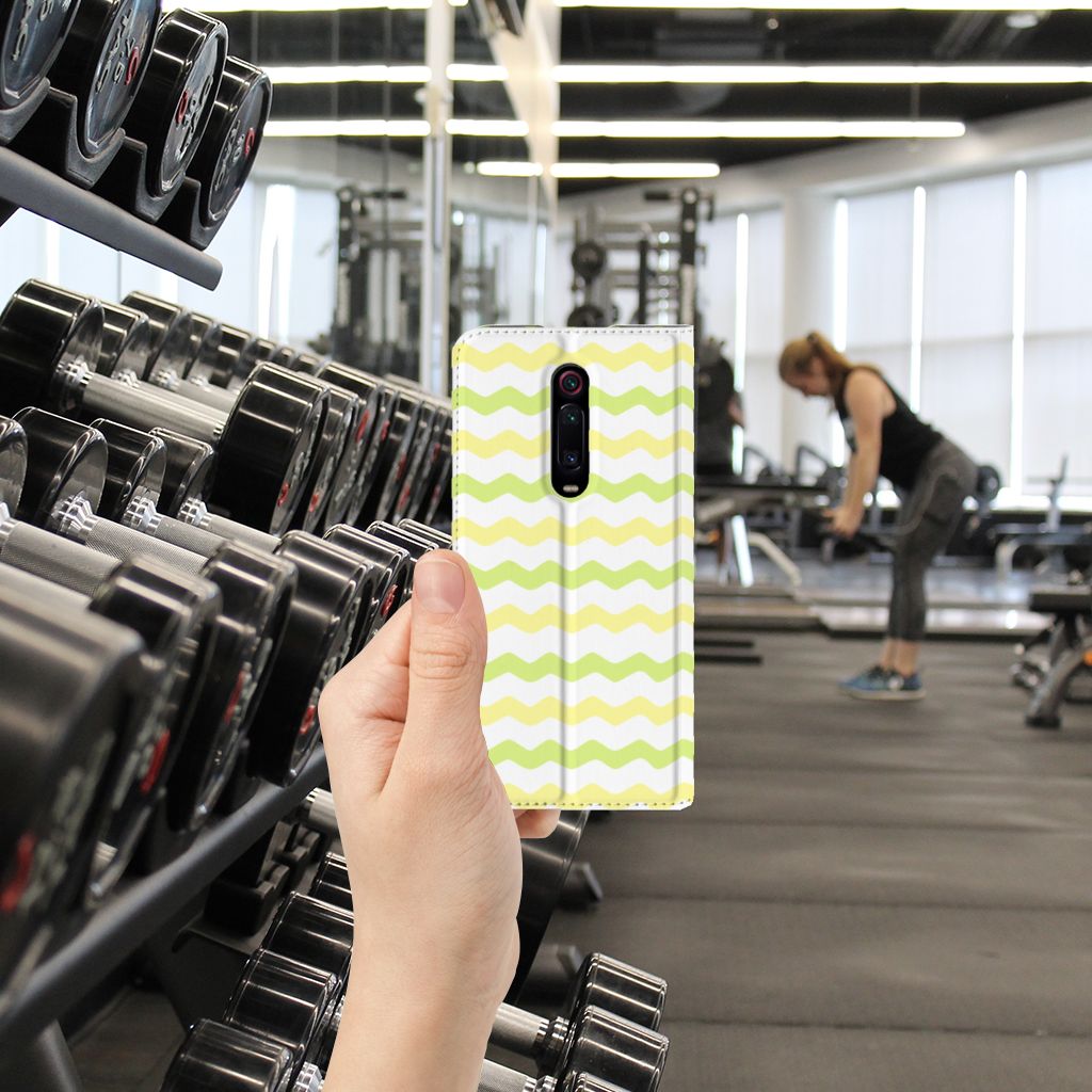 Xiaomi Redmi K20 Pro Hoesje met Magneet Waves Yellow - B2C Telecom