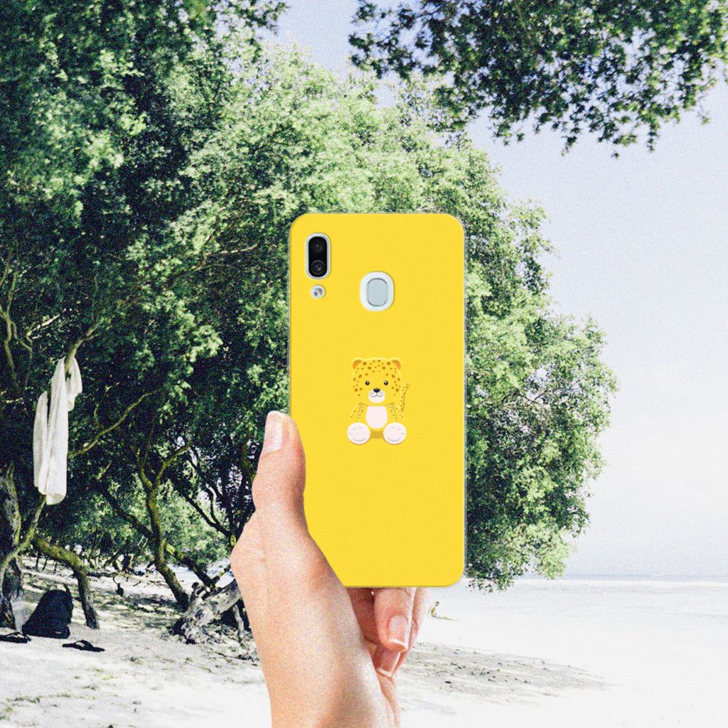 Samsung Galaxy A30 Telefoonhoesje met Naam Baby Leopard