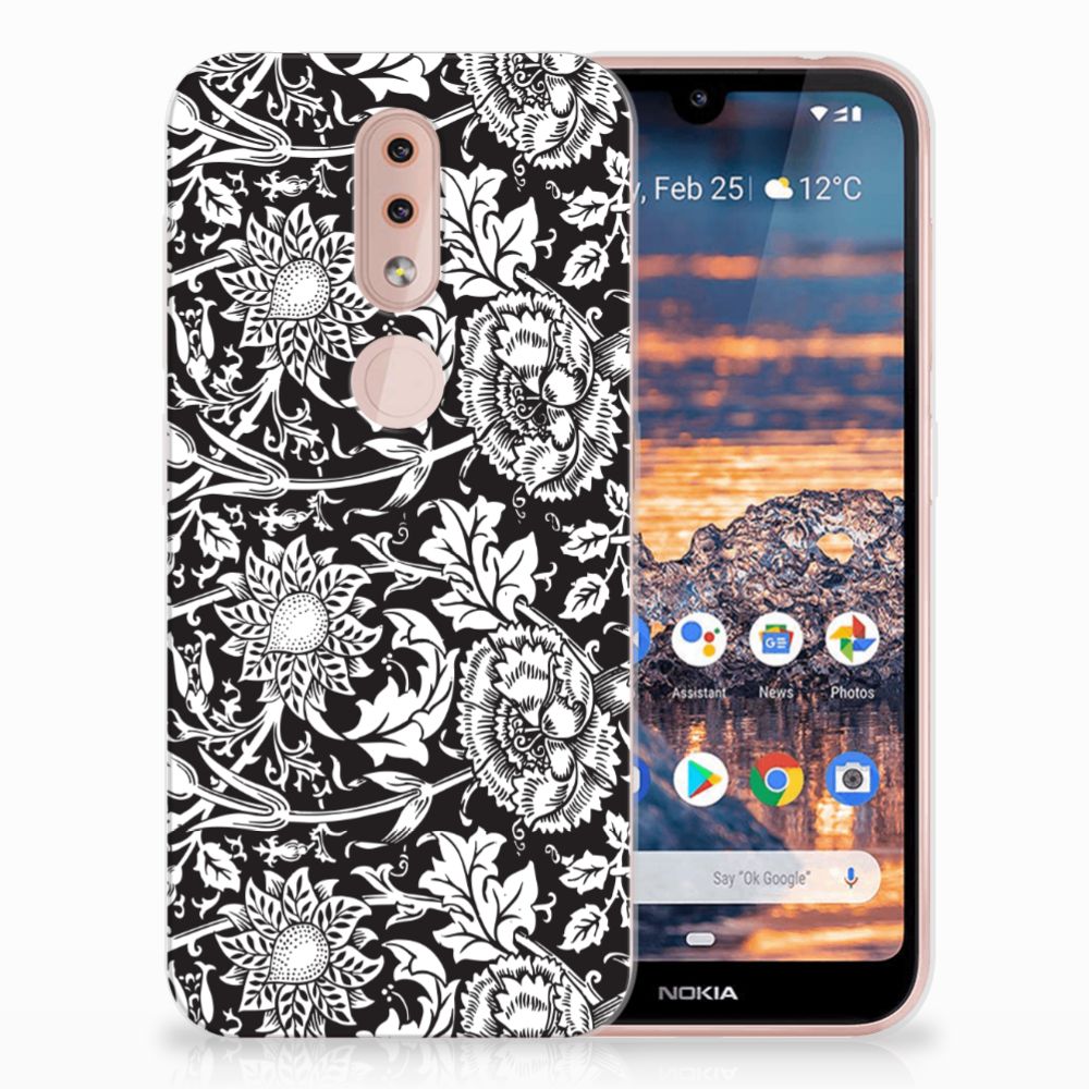 Nokia 4.2 TPU Case Black Flowers