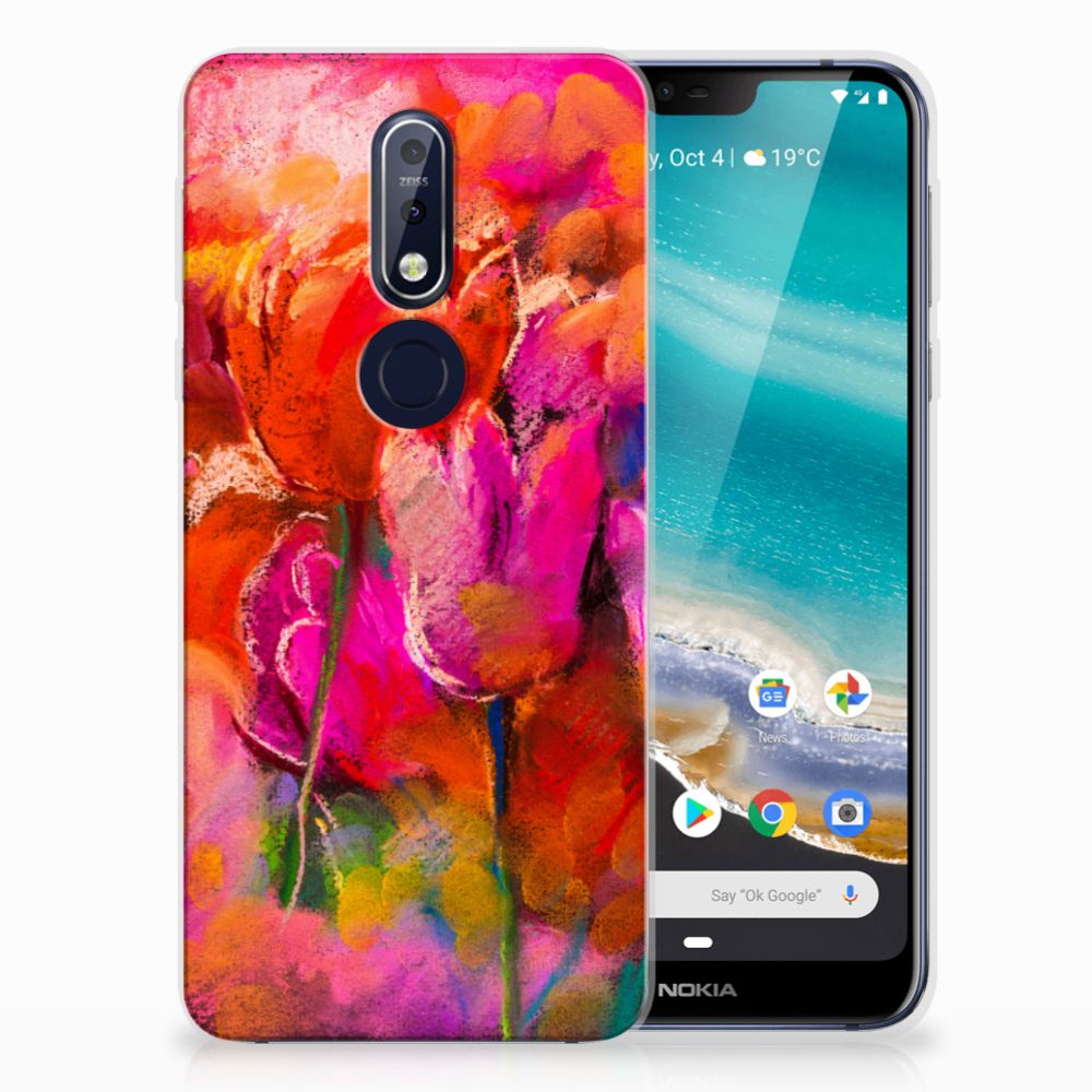 Hoesje maken Nokia 7.1 Tulips