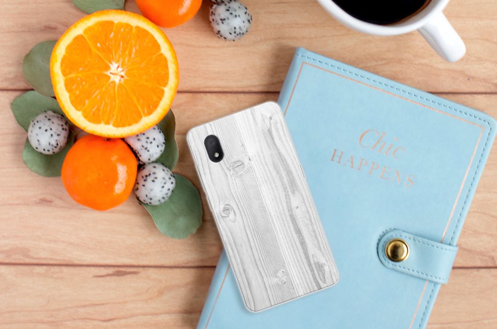 Alcatel 1B (2020) Bumper Hoesje White Wood