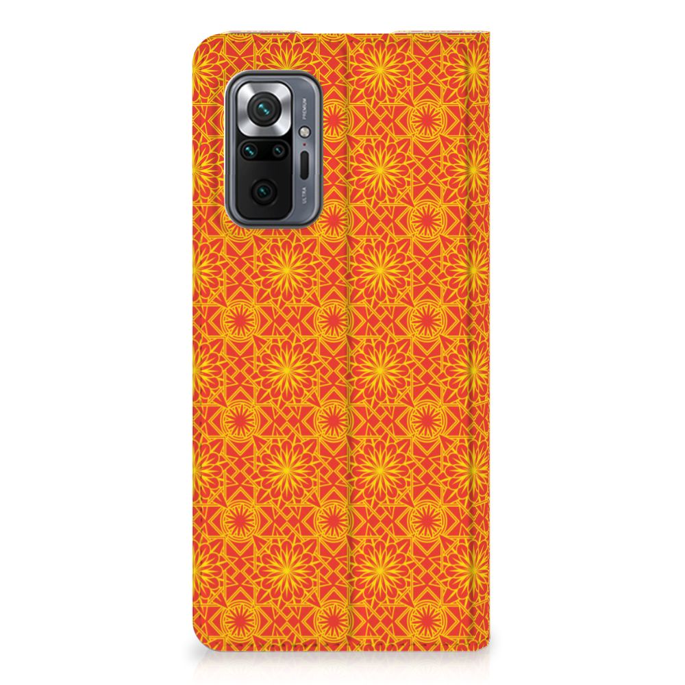 Xiaomi Redmi Note 10 Pro Hoesje met Magneet Batik Oranje - B2C Telecom
