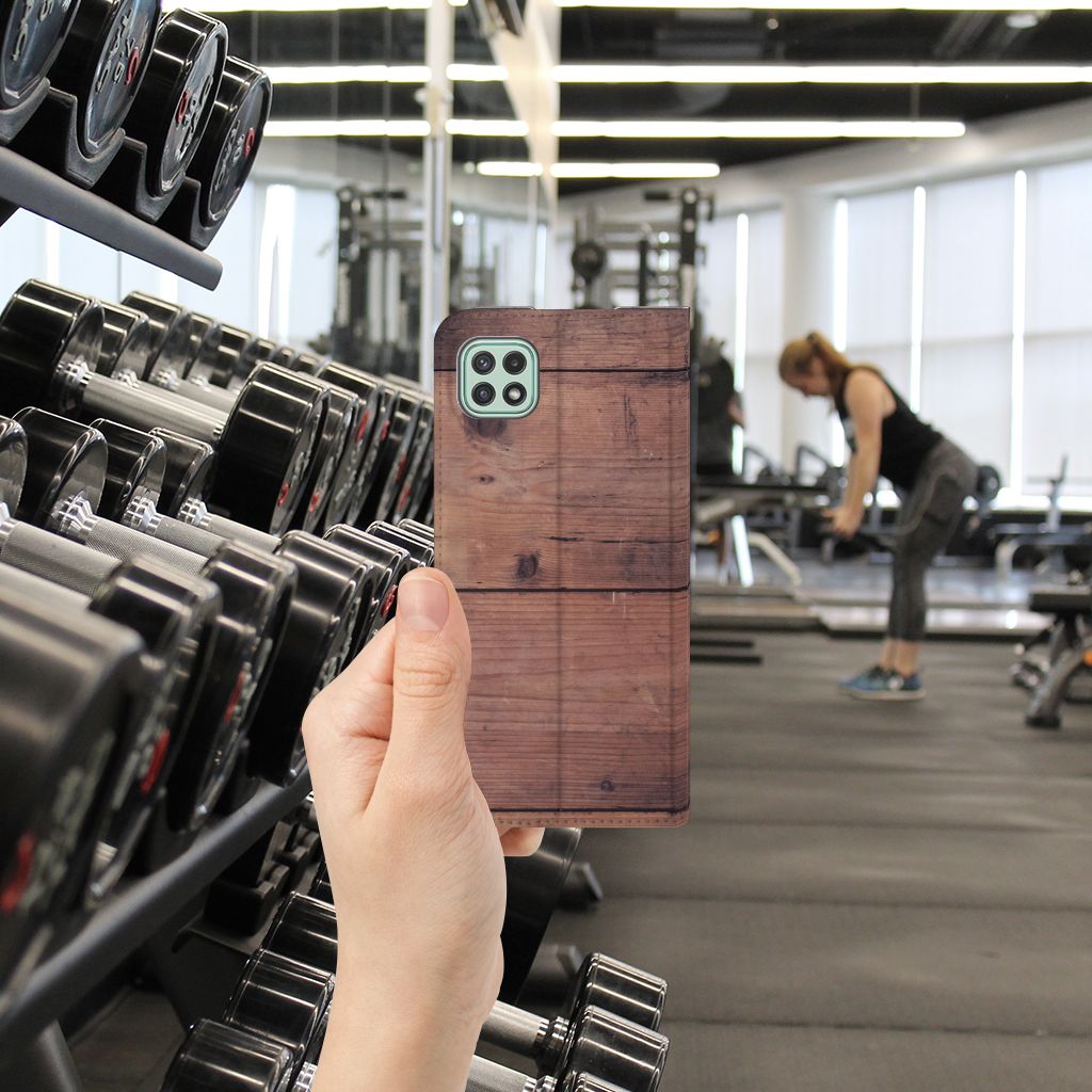 Samsung Galaxy A22 5G Book Wallet Case Old Wood - B2C Telecom