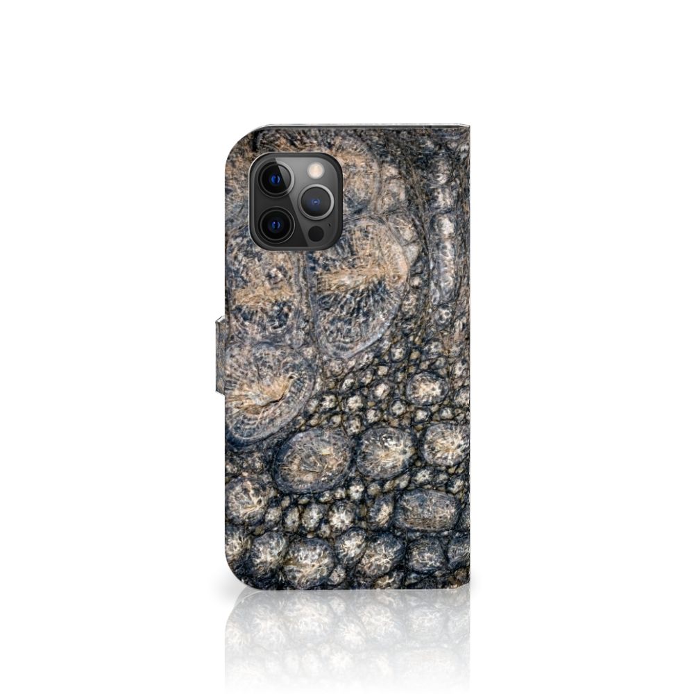 Apple iPhone 12 Pro Max Telefoonhoesje met Pasjes Krokodillenprint