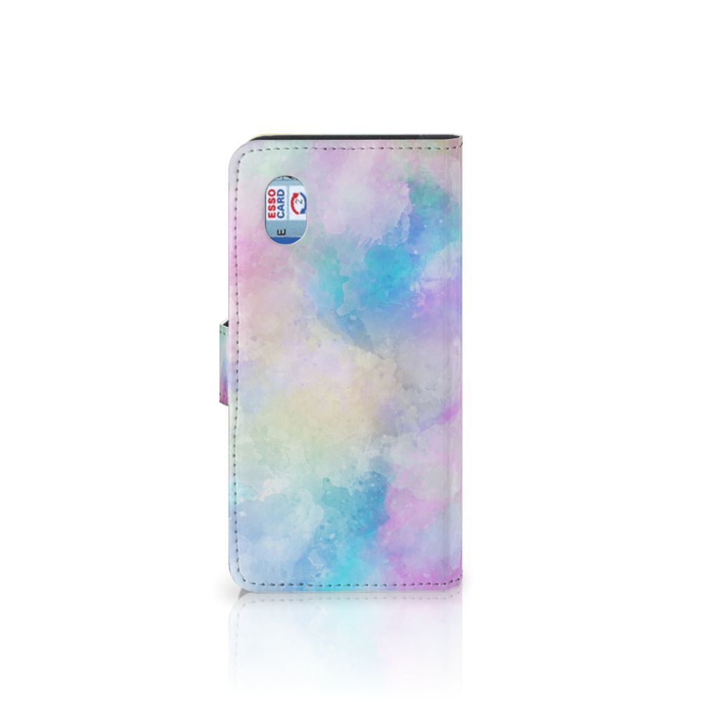 Hoesje Alcatel 1B (2020) Watercolor Light, pastel kleuren, uniek ontwerp met pasjeshouder.