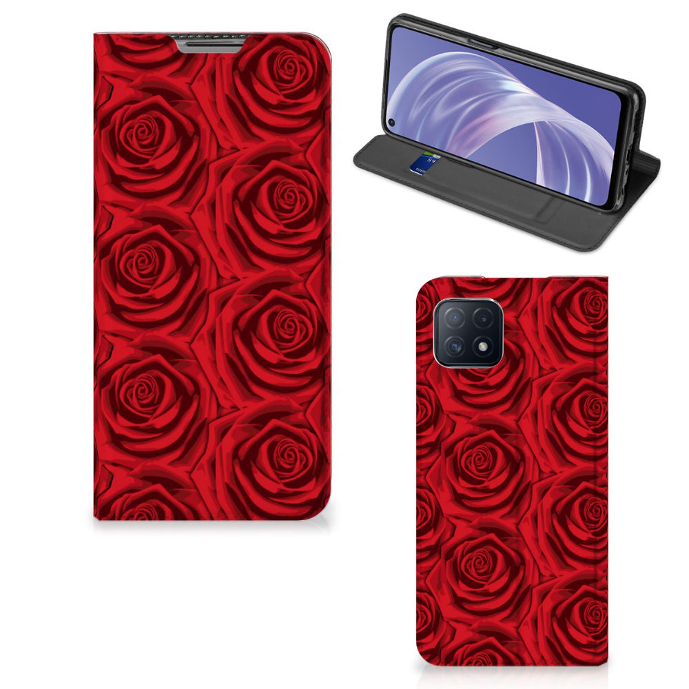 OPPO A73 5G Smart Cover Red Roses