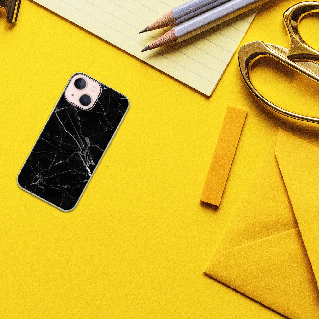 iPhone 13 mini TPU Siliconen Hoesje Marmer Zwart - Origineel Cadeau Vader B2C Telecom