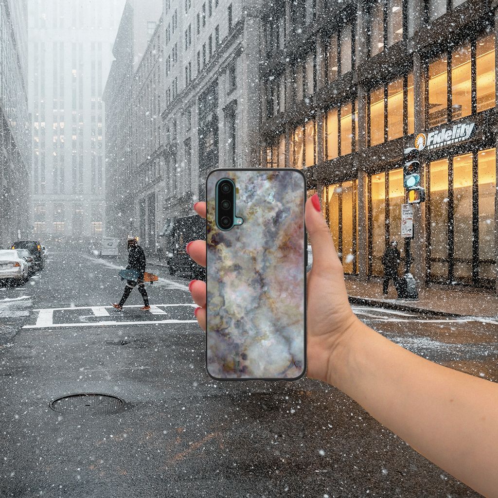 OnePlus Nord CE 5G Marmeren Print Telefoonhoesje Marmer Grijs B2C Telecom