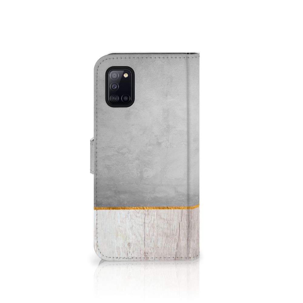 Samsung Galaxy A31 Book Style Case Wood Concrete