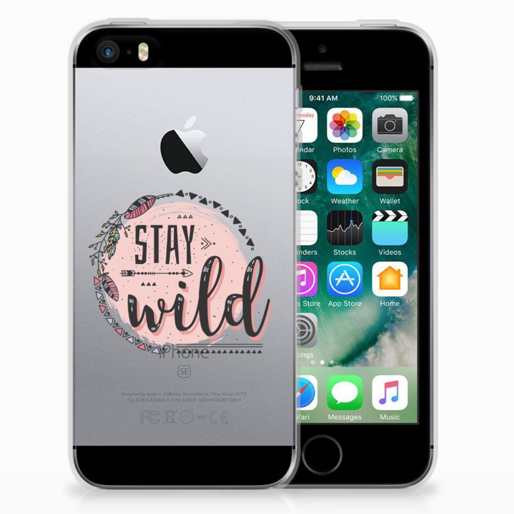 Apple iPhone SE | 5S Telefoonhoesje met Naam Boho Stay Wild