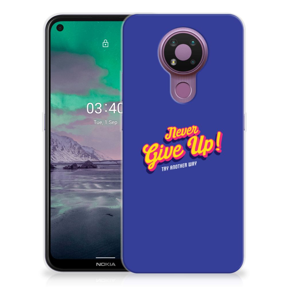 Nokia 3.4 Siliconen hoesje met naam Never Give Up