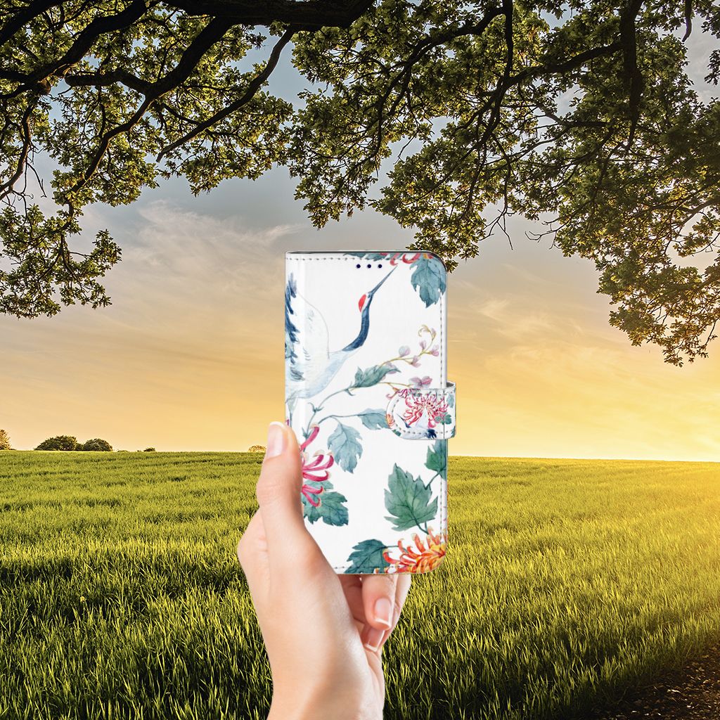 OnePlus Nord CE 2 Telefoonhoesje met Pasjes Bird Flowers