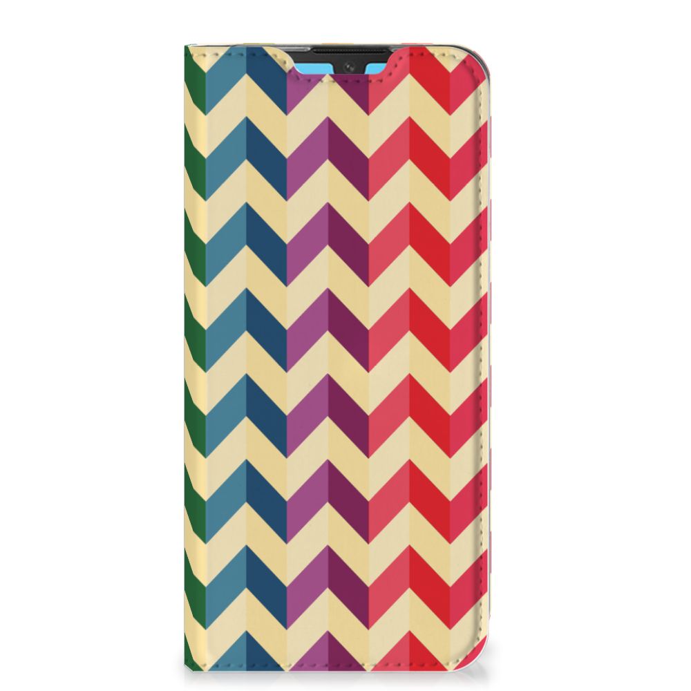 Huawei Y5 (2019) Hoesje met Magneet Zigzag Multi Color - B2C Telecom