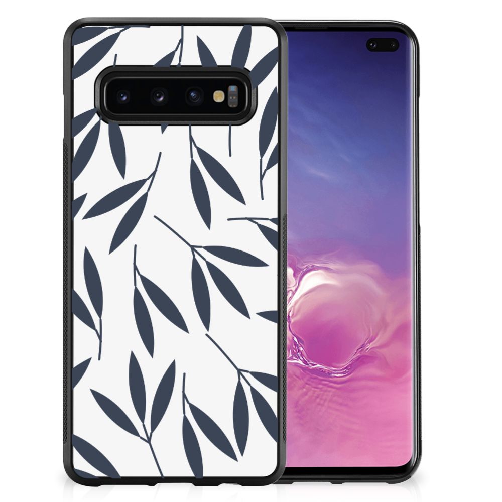 Samsung Galaxy S10+ Skin Case Leaves Blue