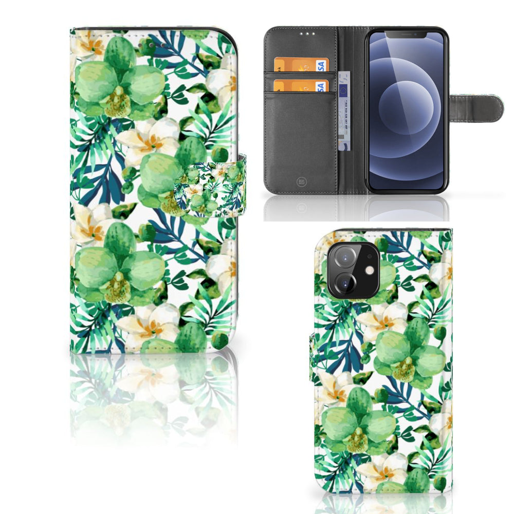 iPhone 12 | 12 Pro (6.1") Hoesje Orchidee Groen