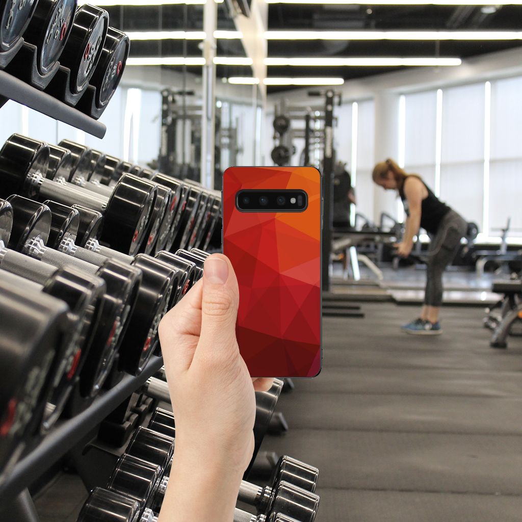 Grip Case voor Samsung Galaxy S10 Polygon Red B2C Telecom