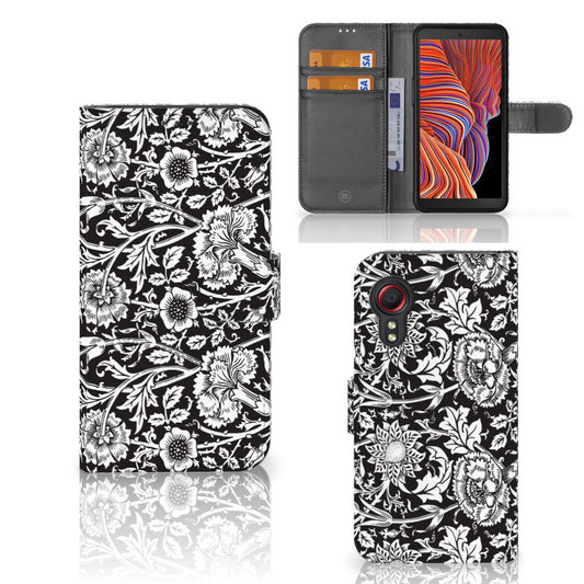 Samsung Galaxy Xcover 5 Hoesje Black Flowers