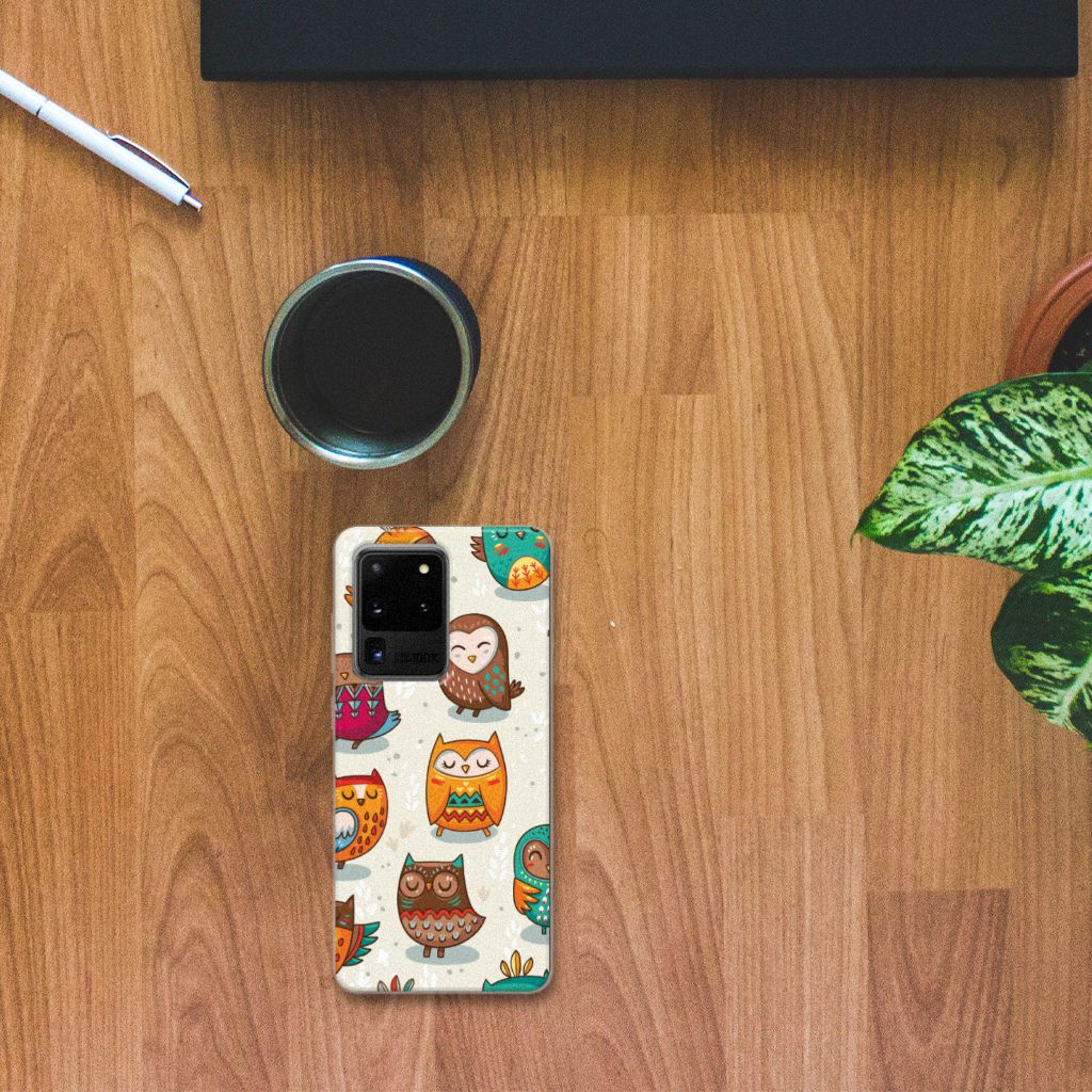 Samsung Galaxy S20 Ultra TPU Hoesje Vrolijke Uilen B2C Telecom